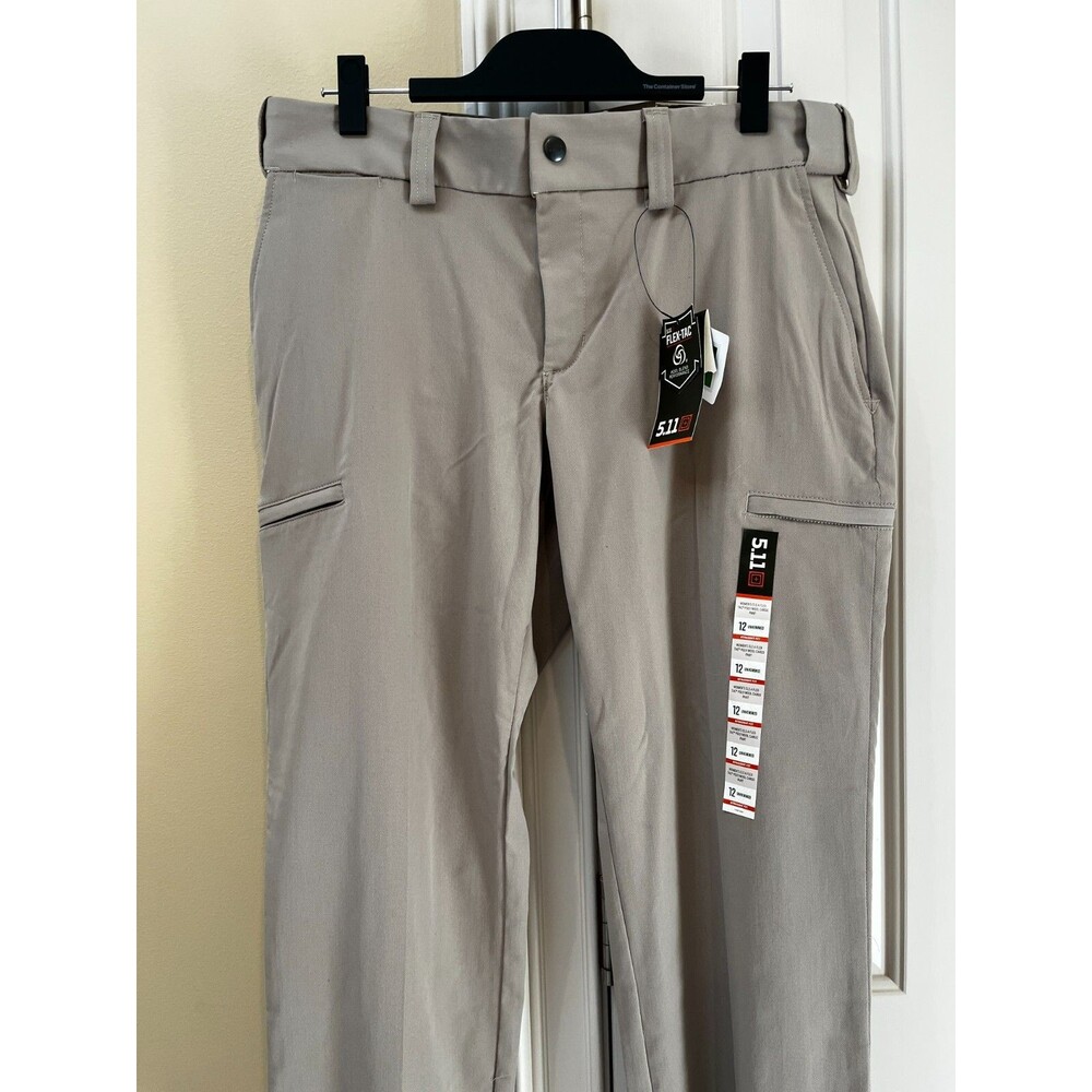 5.11 Women’s sz 12 Uniform Pants Flex-Tac Straight Fit Tan UNHEMMED Wool Bld NEW